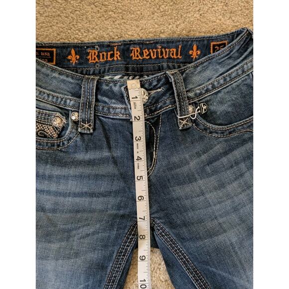 Rock Revival Alanis Straight Jeans Womens Size 25 Blue Denim 5-Pocket Designer - Picture 7 of 7